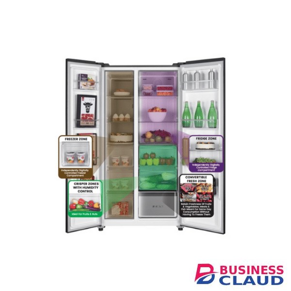 MIKA MRNF2DW595XDMV Fridge: 595L, 2 Door Side By Side, No Frost, INVERTER Compre