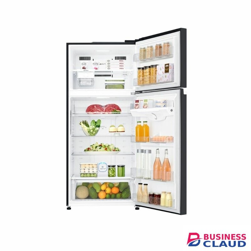 LG GN-C702SGGU 506L Top Freezer Double Door Fridge, Black Glass