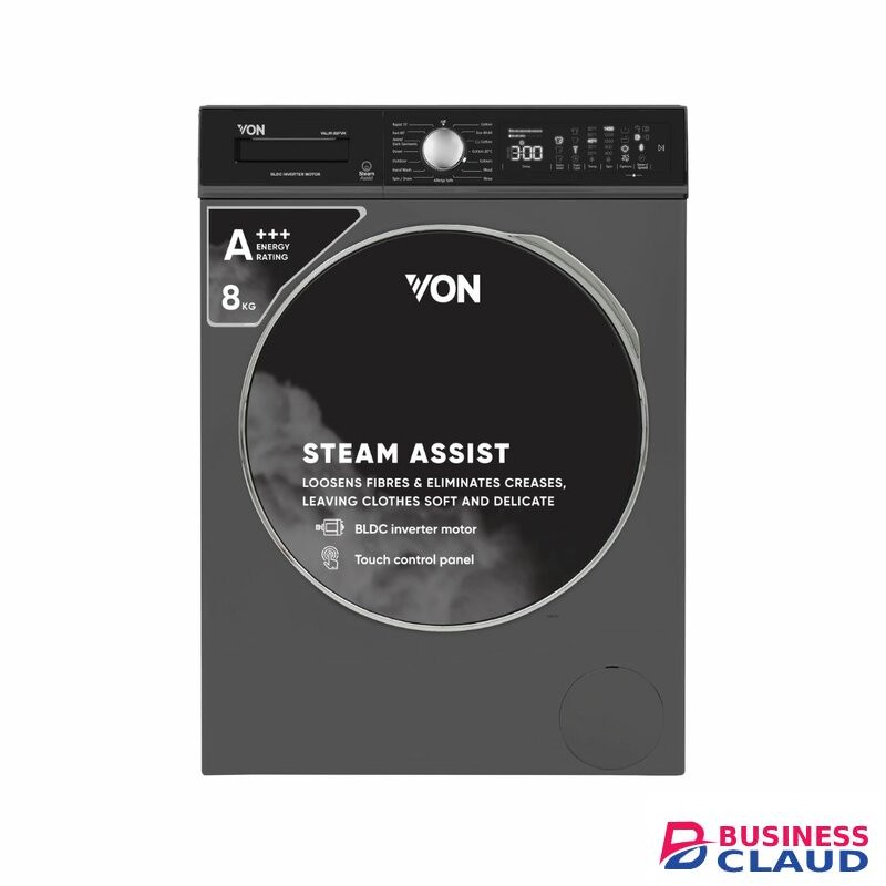 Von 9kg Front Load Washing Machine VALW-09FVK Silver