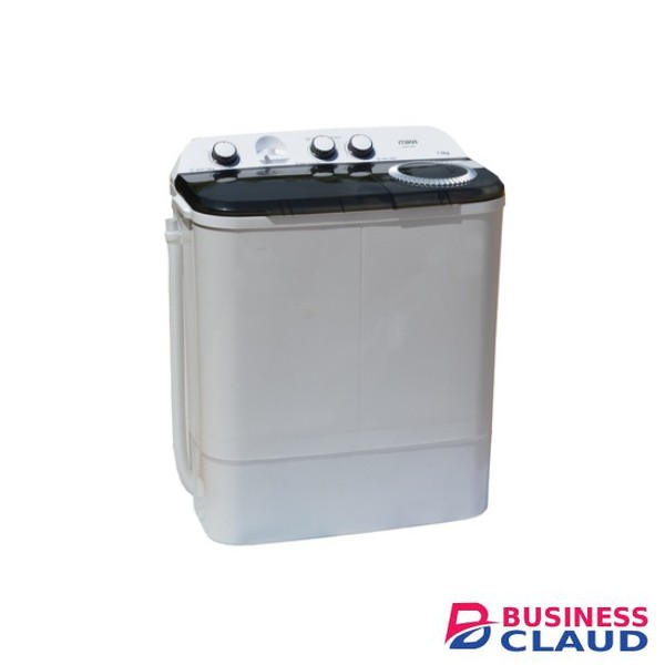 MIKA Washing Machine, Semi-Automatic Top Load, Twin Tub, 7Kg, White