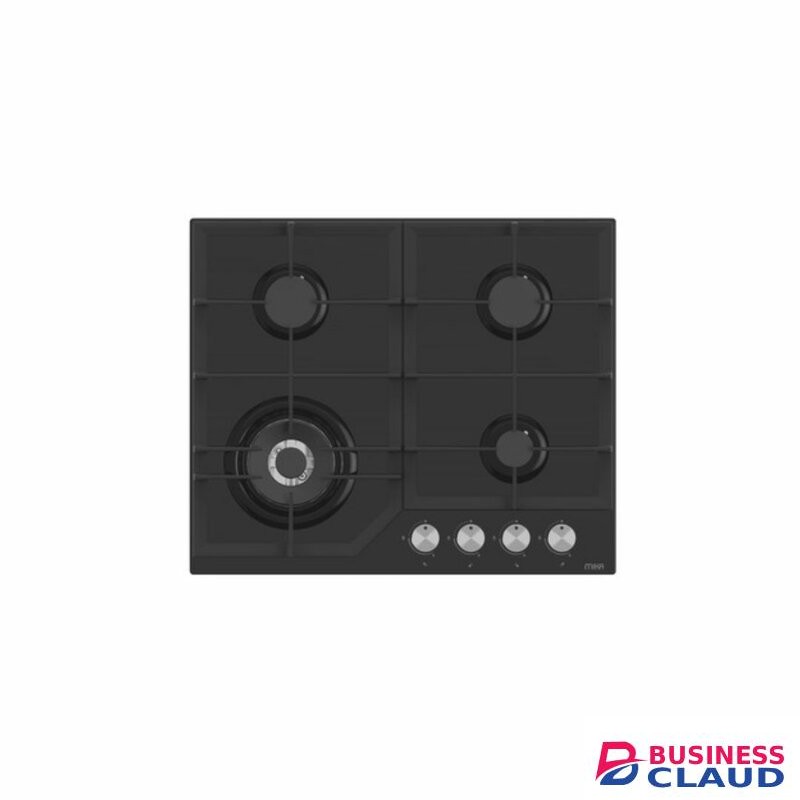 MIKA MGH61405FBGW Built-In Gas Hob, 60cm, 4 Gas With WOK, Glass