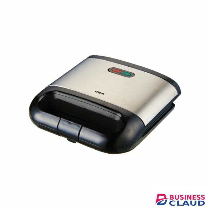 MIKA MSAN400/SSB Sandwich Maker, 2 Slice, 750W, Black & SS