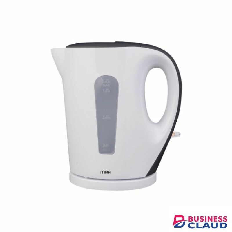 MIKA MKT1105 Kettle, 1.7L, Plastic, Cordless, Cream White Body & Black Handle &