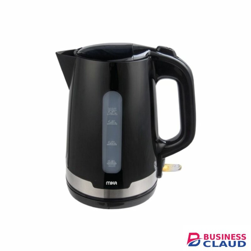 MIKA MKT1204 Kettle, 1.7L, Plastic, 360º Cordless, Black With S.S. Trim