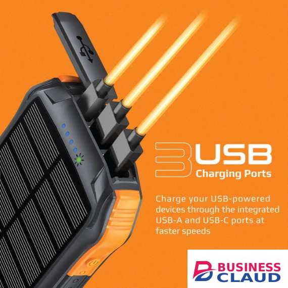 Promate SolarTank-10PDQi 10000mAh solar Powerbank