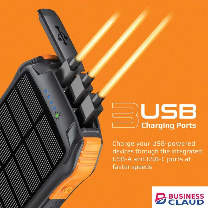 Promate SolarTank-10PDQi 10000mAh solar Powerbank