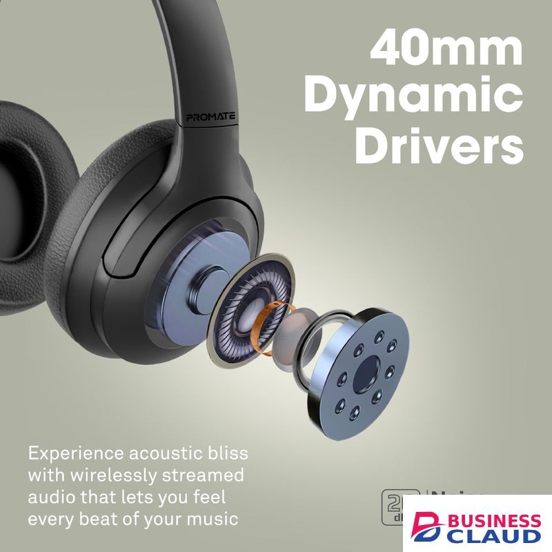 Promate Concord High-Fidelity Stereo Wireless Bluetooth Headphones