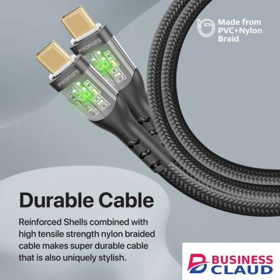 Promate TransLine-CC Ultra-Fast USB-C with Transparent Shells Cable