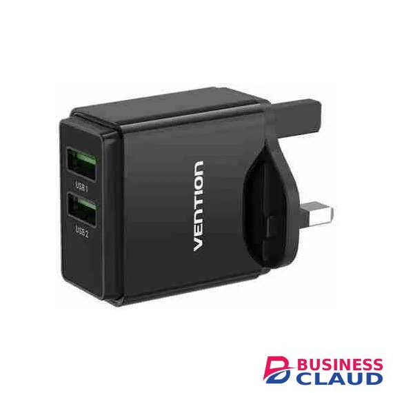 Vention Two port USB A and C 18W/20W UK Plug Wall Charger