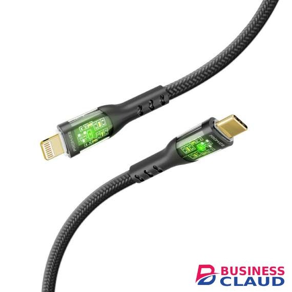 Promate TransLine-Ci USB-C to Lightning with Transparent Shells Cable