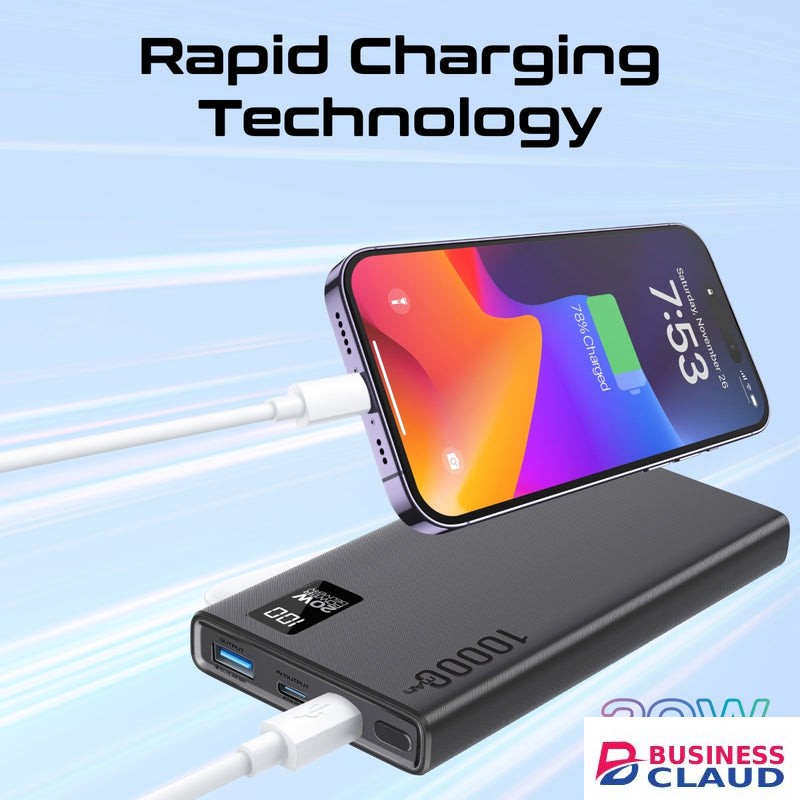 Promate Super Slim Design 10000mAh Smart Charging Power Bank