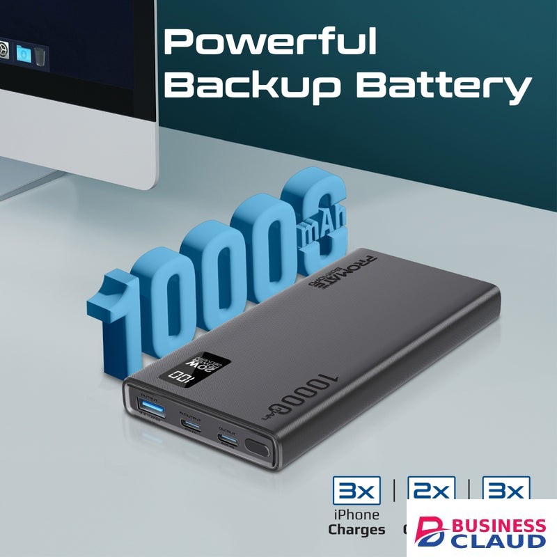 Promate Super Slim Design 10000mAh Smart Charging Power Bank