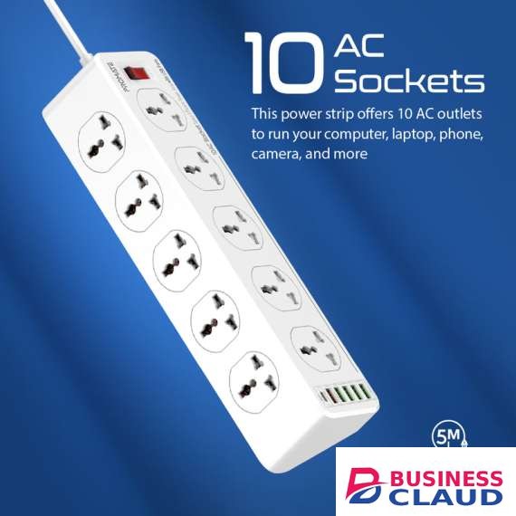 Promate 10AC Socket Space Efficient Power Strip