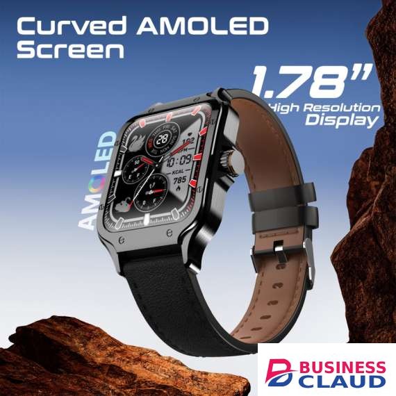 Promate 1.78" Curved AMOLED Fitness Tracker Smartwatch