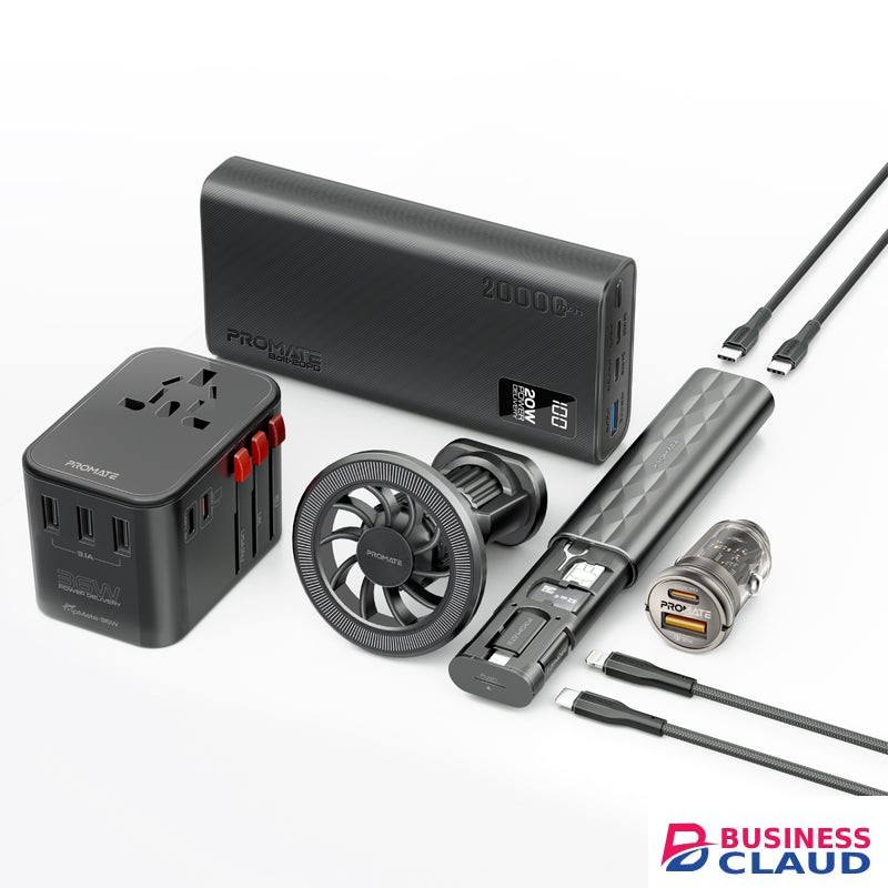 Promate 7-in-1 Charging Travel Kit