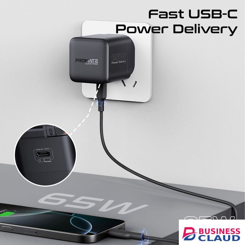 Promate 65W PD GanFast Charging Adapter