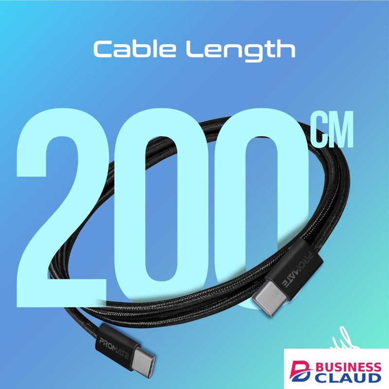 Promate 60W PD USB-C to USB-C 2M Cable