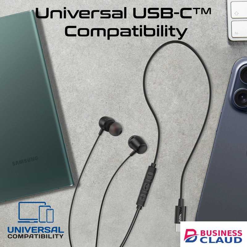 Promate High Fidelity ENC ln-Ear Wired Stereo USB C Earphones