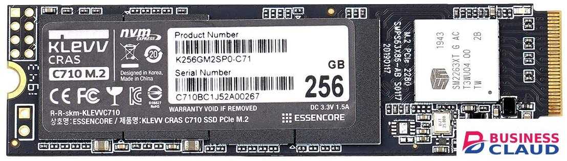 Klevv CRAS C710 M.2 PCIe Gen 3*4 NVMe 2280 256GB Internal solid state drive