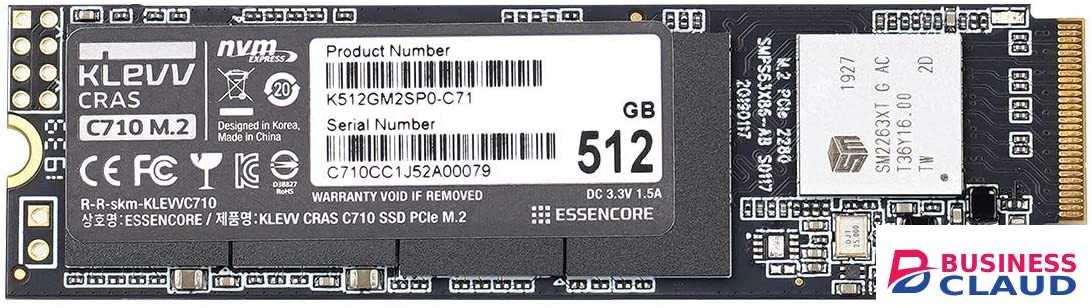 Klevv CRAS C710 M.2 PCIe Gen 3*4 NVMe 2280 512GB Internal Solid State Drive