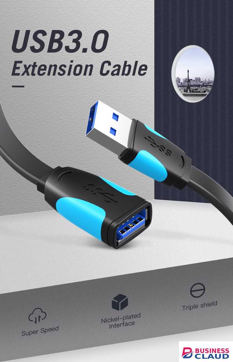 Vention flat USB 3.0 3M Extension Cable