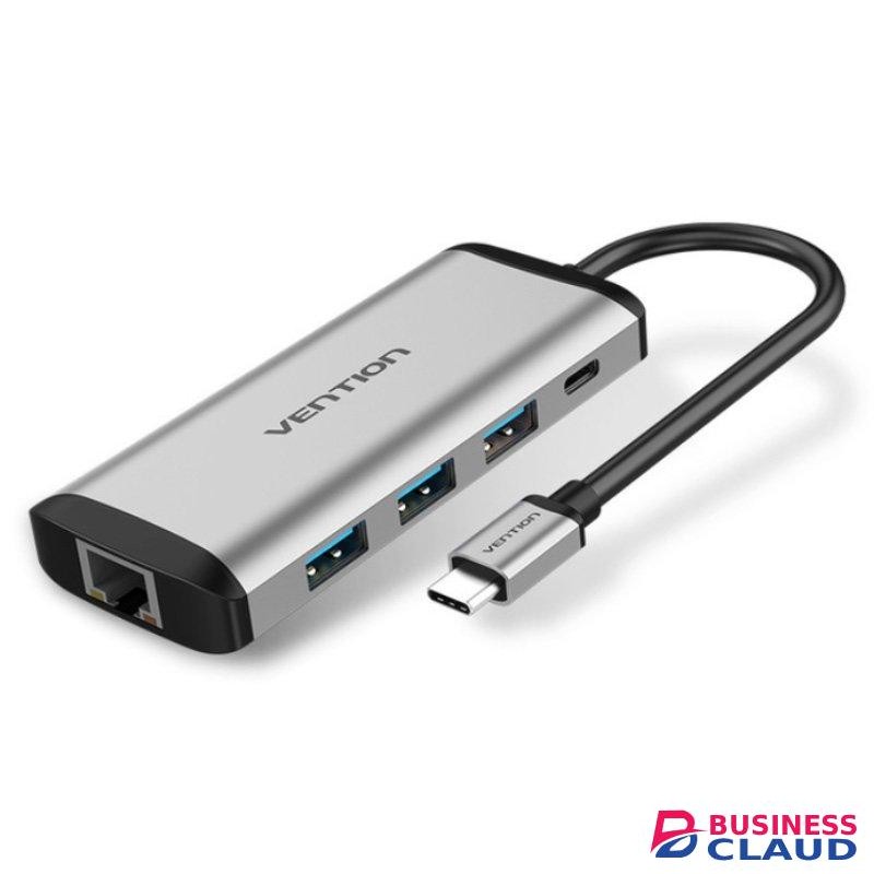 Vention USB Type C to 3 Ports USB 3.0 Hub with Gigabit Ethernet Adapter