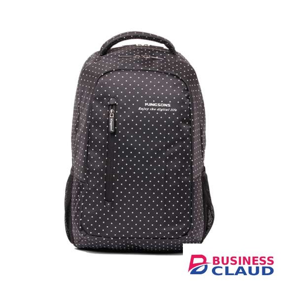 Kingsons Black Match White Hot Dot Laptop 14.5" Backpack