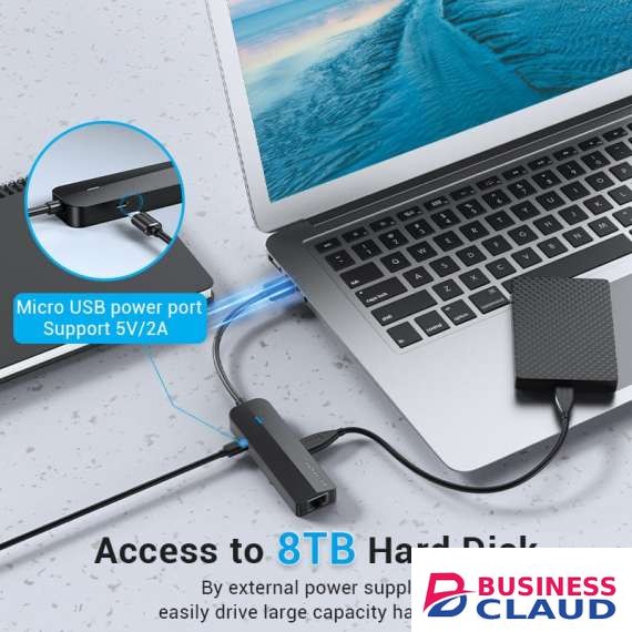 Vention 3 Port USB 2.0 Hub with Ethernet