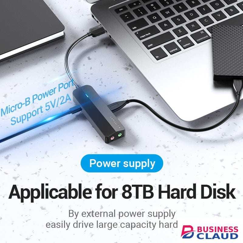 Vention 3 Port USB 3.0 Hub with Sound Card Adapter