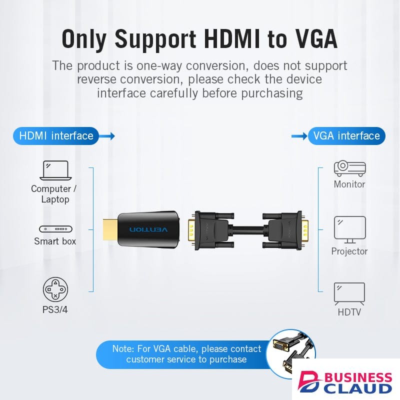 Vention HDMI to VGA Converter with 3.5mm Audio Adapter