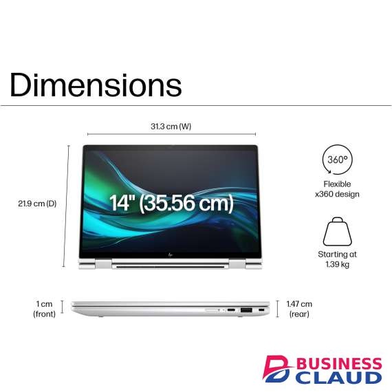 HP EliteBook x360 1040 G11 Ultra 7 16GB 1TB SSD Win 11 Pro Laptop