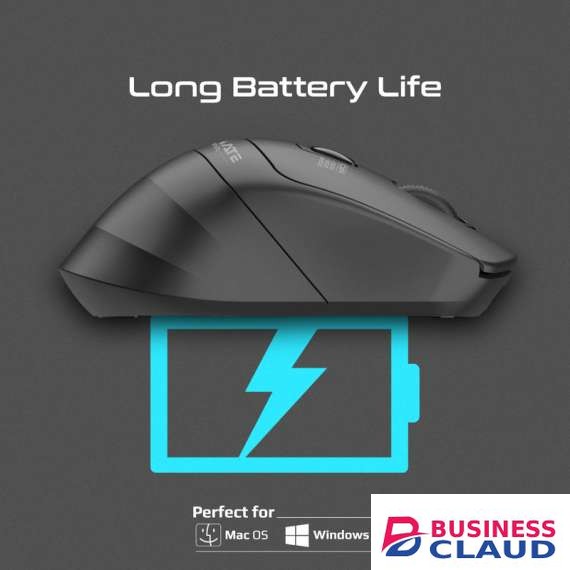 Promate Samit2.4GHz Ergonomic 2200 DPI Silent Click Wireless Bluetooth Mouse