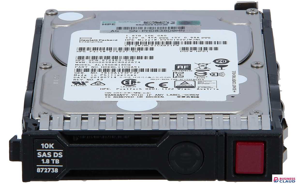 HPE 1.8TB SAS 12G Mission Critical 10K server hard drive