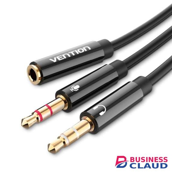 Vention 2*3.5mm Male to 4 Pole 3.5mm Female 0.3M Audio Cable