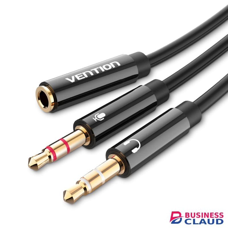 Vention 2*3.5mm Male to 4 Pole 3.5mm Female 0.3M Audio Cable