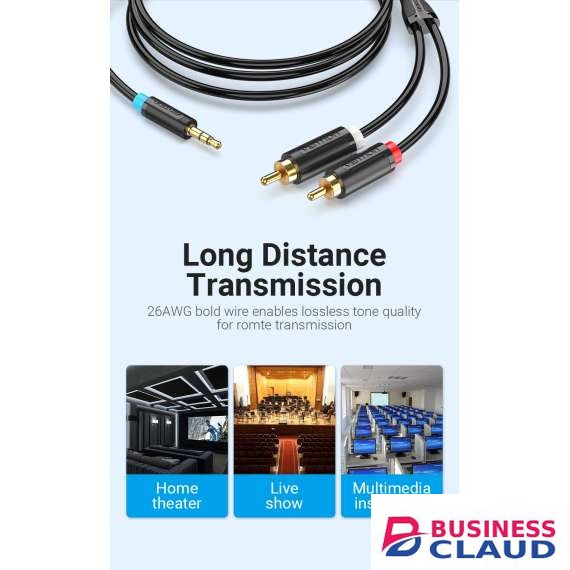 Vention 3.5MM Male to 2 Male RCA Adapter 1.5M Cable