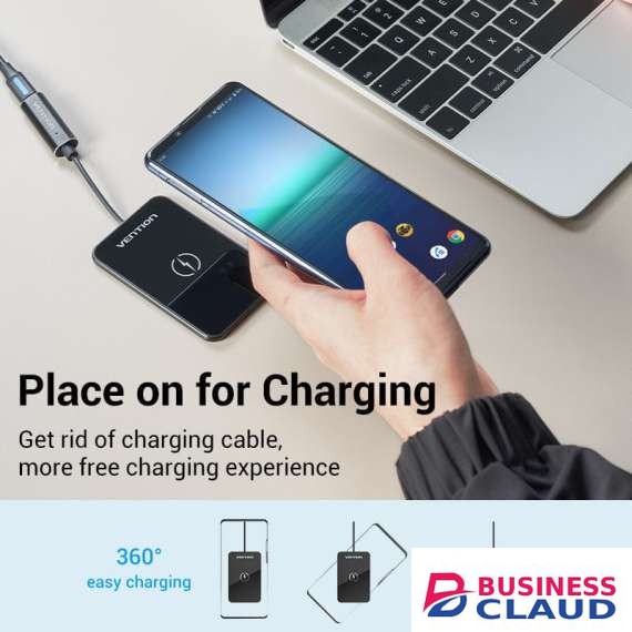 Vention Wireless 15W Ultra thin Mirrored Surface Type 0.05M Black Charger