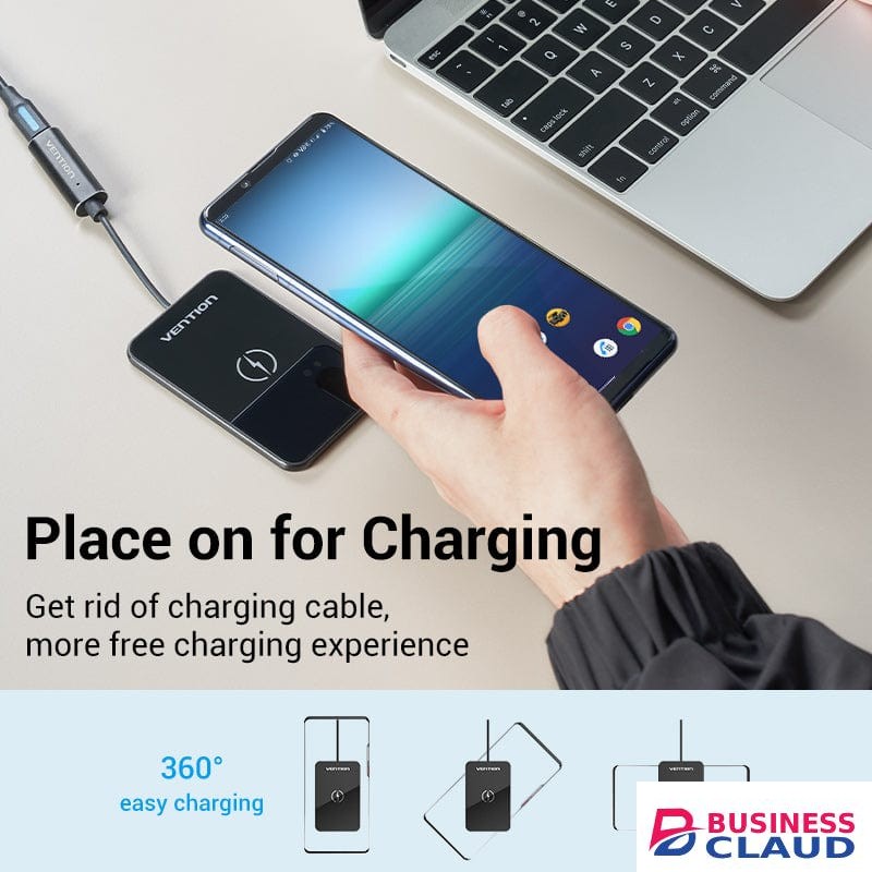 Vention Wireless 15W Ultra thin Mirrored Surface Type 0.05M Black Charger