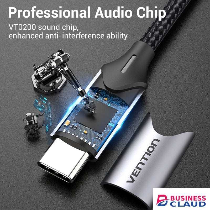 Vention USB C Male to TRS Audio and Mic Jack 0.3M Gray Aluminum Alloy Type