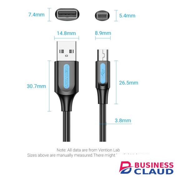 Vention USB 2.0 A Male to Mini-B Male 0.5M Cable