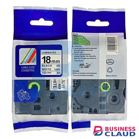 Brother TZ2-241 18mm Black on White Compatible Label Tape