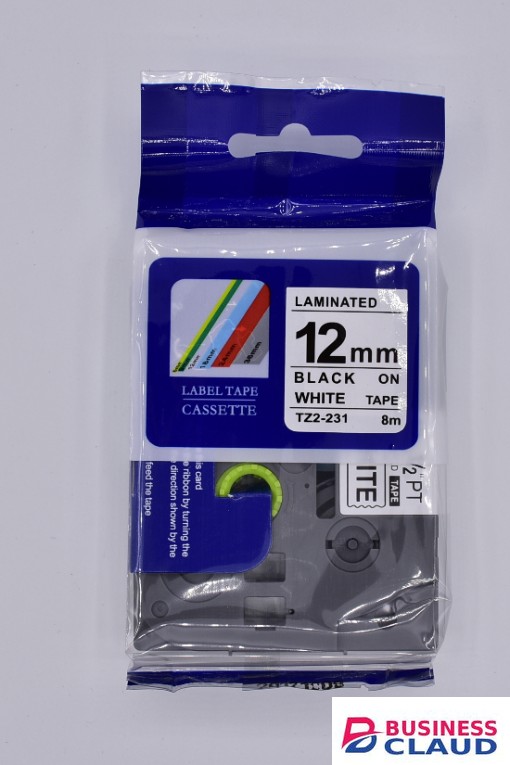 Brother TZ2-231 12mm Black on White Compatible Label Tape