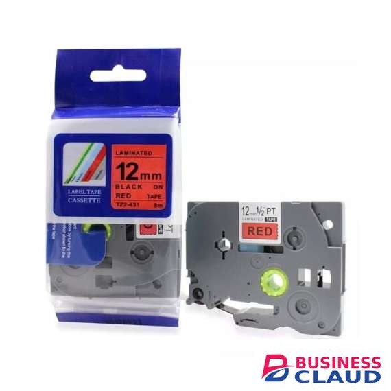 Brother TZ2-431 12mm Black on Red Compatible Label Tape