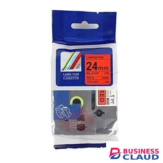 Brother TZ2-451 24mm Black on Red Compatible Label Tape