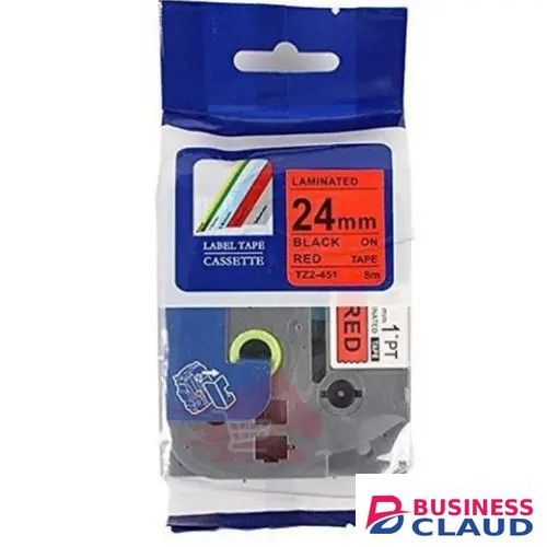Brother TZ2-451 24mm Black on Red Compatible Label Tape