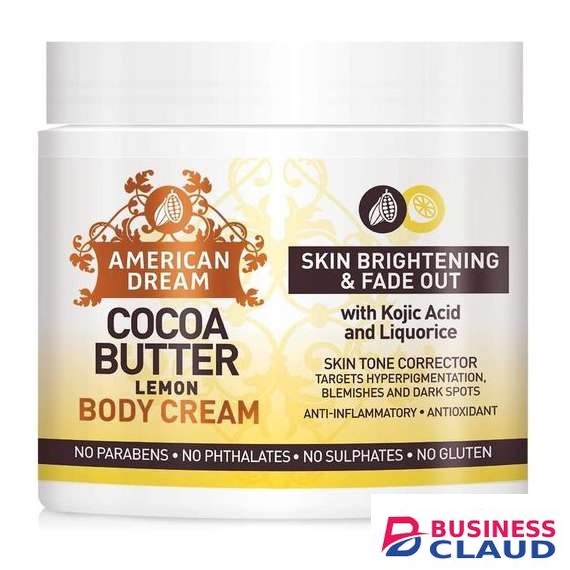 American Dream Cocoa Butter with Kojic Acid and Liquorice Lemon Body Cream