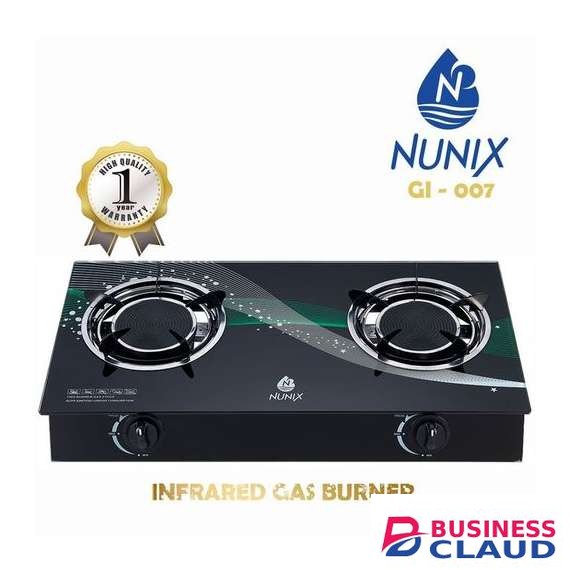 Nunix GI-007 Two Burner Glass Top Infrared Gas Stove