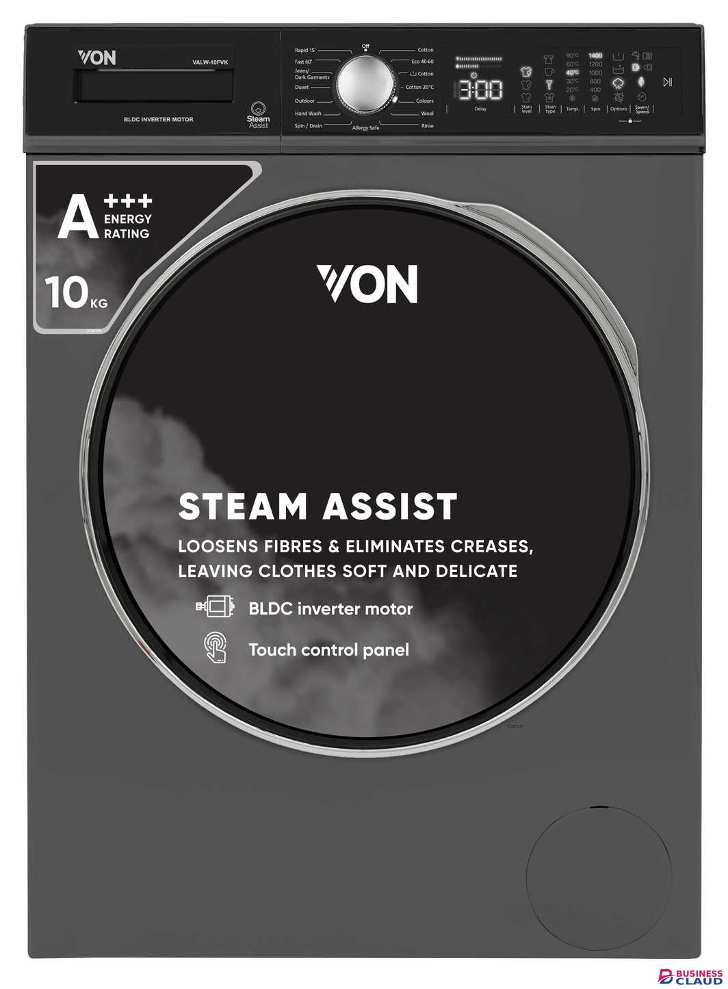 Von Hotpoint VALW-10FVK 10KG Front Load Washing Machine