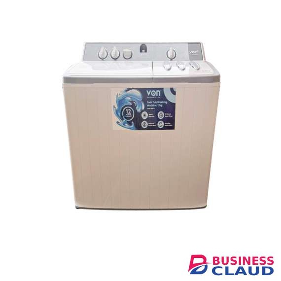 Von VALW-12MFW 12KG Twin Tub Washing Machine