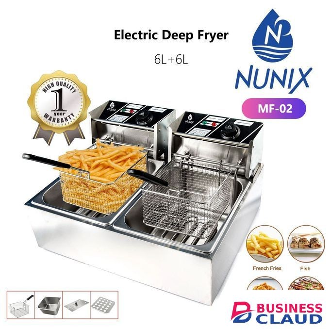 Nunix DS-02 6L+6L Electric Double Deep Fryer